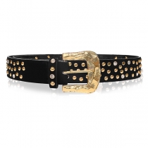 Punk Style Rivets PU Leather Waistband