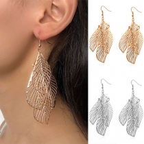 Bohemian Style Hollow Out Leaf Shaped Earrings