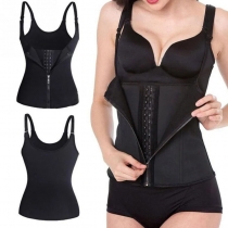 Fashion Solid Color Three-breasted Shapewear Corset