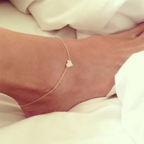 Simple Style Heart Pendant Anklet