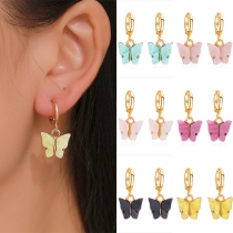 Fresh Style Colorful Butterfly Pendant Earrings