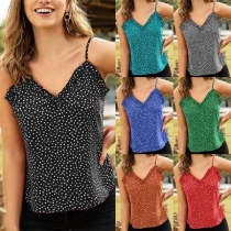 Sexy Backless V-neck Printed Sling Top