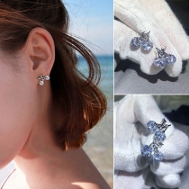 Chic Style Rhinestone Inlaid Bicycle Shaped Stud Earrings