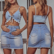 Fashion High Waist Slim Fit Denim Skirt