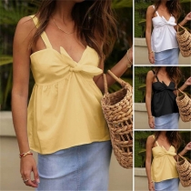 Sexy Backless V-neck Bow-knot Sling Top