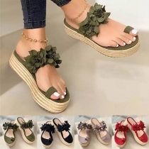 Sweet Style Thick-sole 3D Flower Sandals