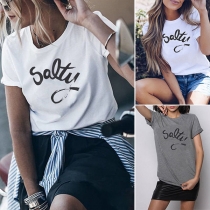 Simple Style Short Sleeve Round Neck Letters Printed T-shirt