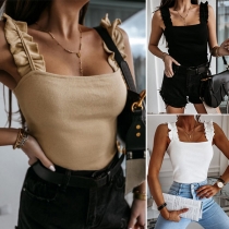 Sexy Backless Solid Color Slim Fit Sling Top