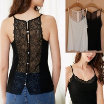 Sexy V-neck Lace Spliced Sling Top