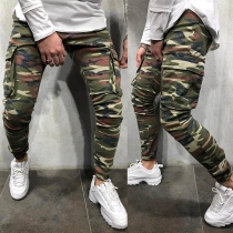 Fashion Camouflage Printed Side-pocket Man's Casual Pants