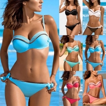 Sexy Low-waist Contrast Color Bikini Set