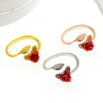 Sweet Style Rose Shaped Open Ring