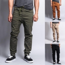 Fashion Solid Color Relaxed-fit Man's Pants