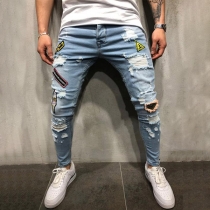 Fashion Middle Waist Front-zipper Man's Jeans