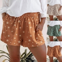 Fashion Star Printed High Waist Shorts