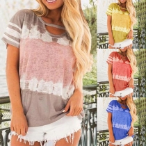 Fashion Short Sleeve Round Neck Printed T-shirt