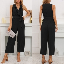 Sexy Backless Square Collar High Waist Slim Fit Sling Jumpsuit