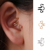 Chic Style Curve Shaped Stud Earrings Ear-clips