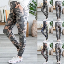 Fashion High Waist Camouflage Printed Casual Pants