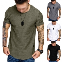 Simple Style Short Sleeve V-neck Man's T-shirt