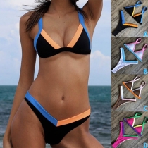 Sexy Low-waist Contrast Color Bikini Set