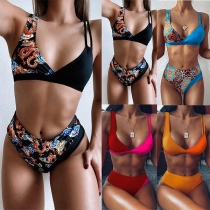 Sexy High Waist Printed Bikini Set