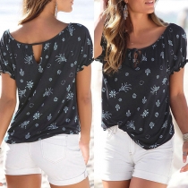 Fashion Short Sleeve Round Neck Printed T-shirt