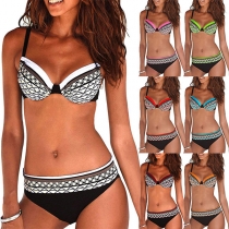 Sexy Low-waist Printed Bikini Set
