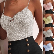 Sexy Backless V-neck Printed Sling Top