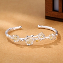 Fashion Silver-tone Plum Blossom Bracelet