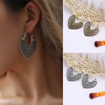 Retro Style Hollow Out Heart Shaped Earrings