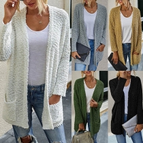Fashion Solid Color Long Sleeve Loose Cardigan