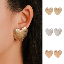 Sweet Style Heart Shaped Stud Earrings