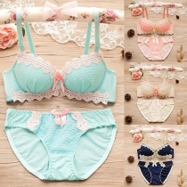 Sexy Lace Spliced Push-up Bra Set