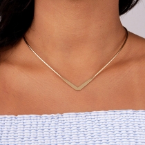 Simple Style V-shaped Alloy Necklace