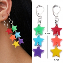 Fashion Colorful Star Pendant Tassel Earrings