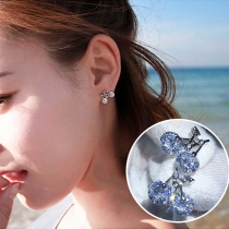 Fashion Rhinestone Inlaid Bicycle Shaped Stud Earrings