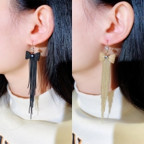 Sweet Style Bow-knot Tassel Earrings