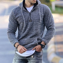 Fashion Long Sleeve Hooded Man's Plush Sweatshirt