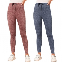 Fashion Solid Color High Waist Sports Leggings