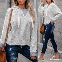 Casual Style Long Sleeve Hooded Sweatshirt
