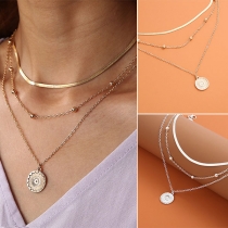 Fashion Pearl Inlaid Three-layer Necklace