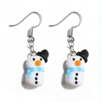 Cute Style Snowman Pendant Earrings