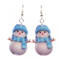 Cute Style Christmas Snowman Pendant Earring