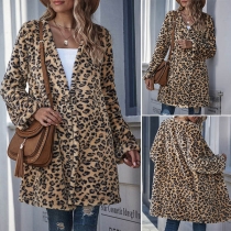 Fashion Leopard Printed Long Sleeve Cardigan
