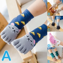 Cute Cartoon Printed Separated Toe Kids Socks 2 pair/set