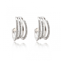Fashion Rhinestone Inlaid Round Circle Shaped Stud Earrings