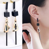 Chic Style Square&Triangle Pendant Tassel Earrings