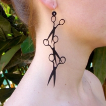 Creative Style Hollow Out Scissors Shaped Earrings