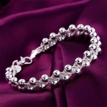 Fashion Silver-tone Beaded Bracelet